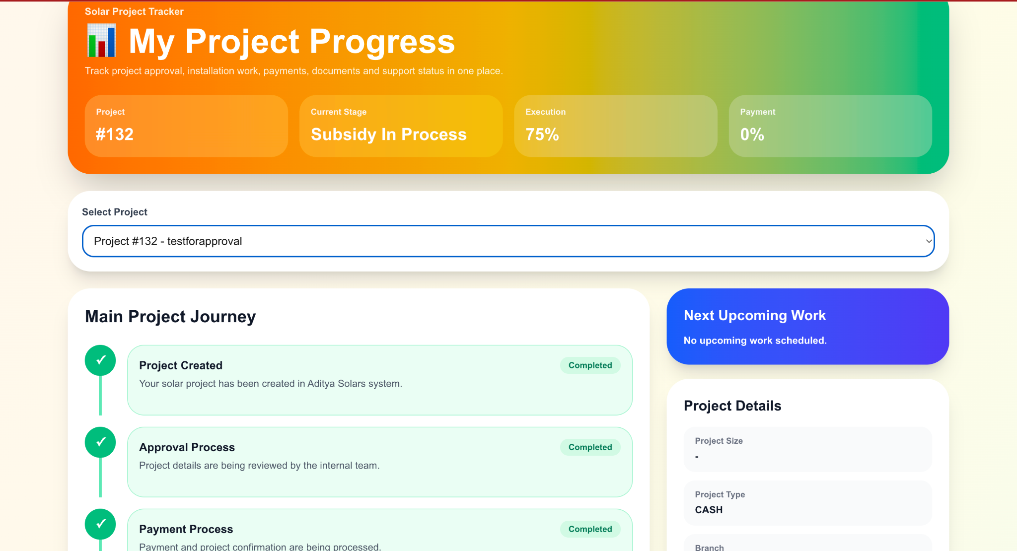 Customer project tracking platform developed by S4Start Technologies